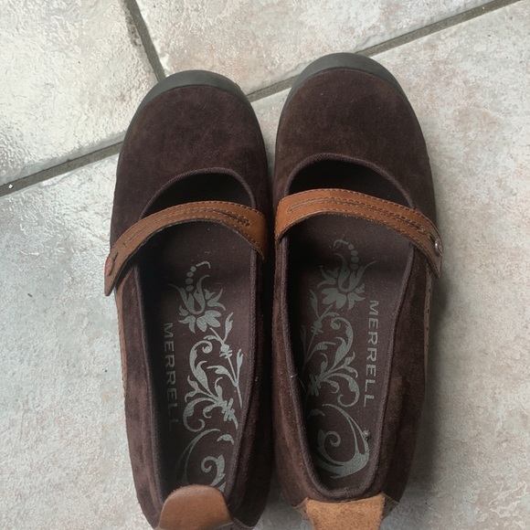 Merrell, Suede & Leather Mary Jane Shoes, Brown, size 9 - Picture 6 of 6